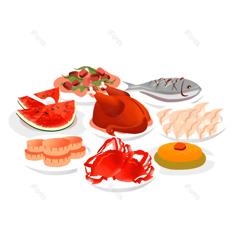 传统美食图片,美食元素,卡通美食PNG,手绘美食免抠素材